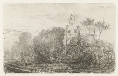 Landscape with Ruin and Two Figures