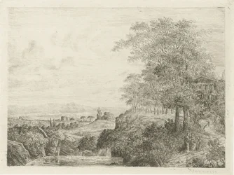 Southern Landscape with Temple and Figures