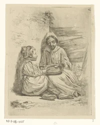 Girl and Boy Eating from a Bowl