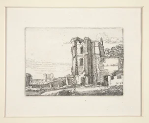 Ruined Tower Right of Centre, Plate 2 from The Set of the Landscapes