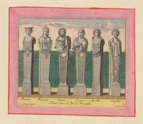 Hermes of Mercury, Minerva, Jupiter, Juno, Apollo and Daphne