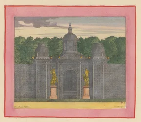Pavilion of Latticework with Statues of Musicians in the Gardens of Versailles