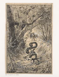 Snake Strangling a Goat