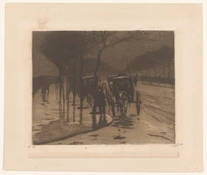 Waiting Carriages on the Victoria Embankment in London