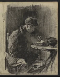 Boy Eating Potatoes