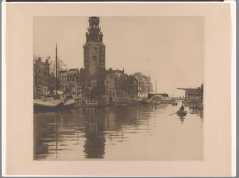 View of the Montelbaanstoren in Amsterdam