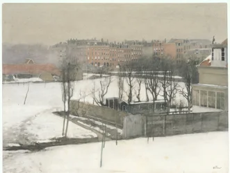View of the Oosterpark in the Snow
