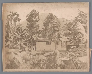 House with the Salak Volcano in the Background, Buitenzorg