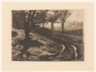 Landscape with Trees and Fence