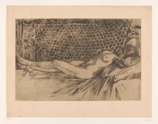 Nude Young Woman Lying on a Couch