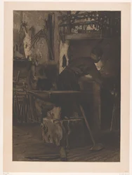 Blacksmith at the Fire in a Smithy in Wijk bij Duurstede