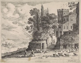 Landscape with a House, Figures and Cattle
