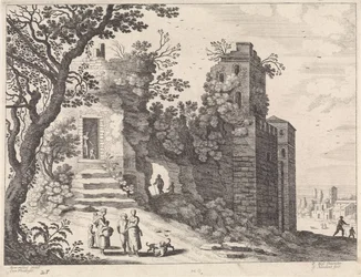 Ruins with a Group of Women and Children (Italian Landscapes series)