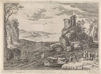 Various Ships in a Bay (Italian Landscapes)