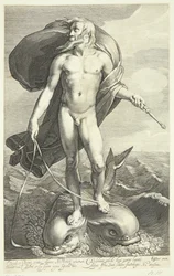 Neptune Riding Two Dolphins