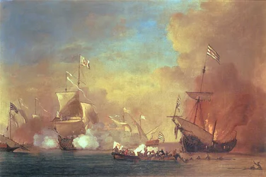 Barbary Pirates Attacking A Spanish Ship