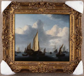A Seascape with a States Yacht and Other Shipping in a Calm, 1654