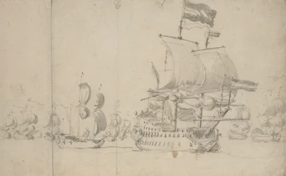 A Dutch Flagship with a Despatch Vessel on Her Quarter, May 1672?