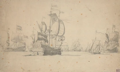 A Dutch squadron forming line of battle, May 1672?