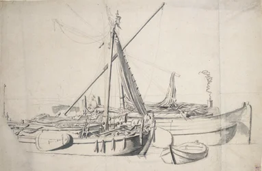 Study of a Damlooper and a Smalschip Lying Alongside One Another, c.1665