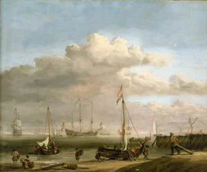 The Dutch coast to Marsdiep and Den Helder, with fishing boats