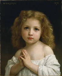 Portrait of a Little Girl with Hands Joined in Prayer