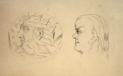 Obverse of the Coin of Nebuchadnezzar and a Head of Cancer, from J. Varley