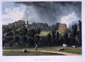 Harrow Church and School from near the Cricket Grounds, from 