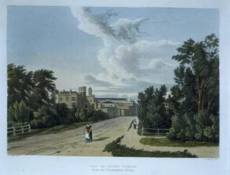 View of Rugby School from the Northampton Road, from 