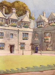 Front Quadrangle of Brasenose College, Showing in the Background the Famous Horse-Chestnut Known as Heber