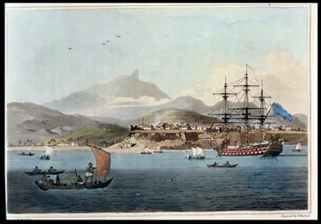 Porto Praya in the Island of St. Jago, plate 4 from 