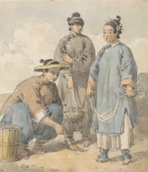Three Chinese Women Street Vendors
