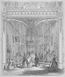 The premises of Harvey and Son at no 9 Ludgate Hill, Ludgate Hill, City of London, 1845