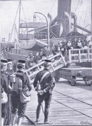 Japanese Troops Embarking at Kobe