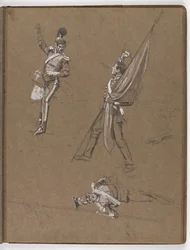 Studies for the Oil Painting, The Flag: Albuhera, May 16, 1811