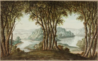 River Landscape Seen Through Trees