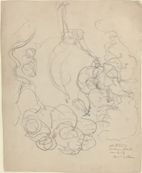 A Figure Ascending in a Glory of Clouds