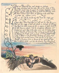 America. A Prophecy, Plate 4, Silent as despairing love....