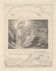 Book of Job, Plate 17, The Vision of Christ