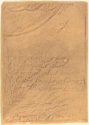 Restrike from fragment of cancelled plate for "A Prophecy"