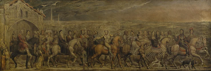 Sir Jeffrey Chaucer and the Nine and Twenty Pilgrims on Their Journey to Canterbury
