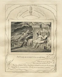 The Book of Job: Pl. 4, And I only am escaped alone to tell thee