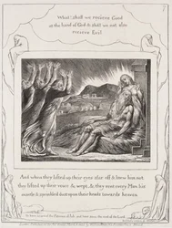 The Book of Job: Pl. 7, And when they had lifted up their eyes, 1825