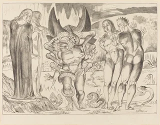 The Circle of the Thieves; Agnolo Brunelleschi Attacked by a Six-Footed Serpent