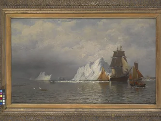Whaler And Fishing Vessels Near The Coast Of Labrador