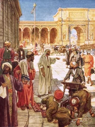 Christ driving the money changers from the temple