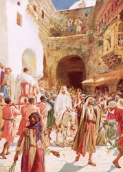 Jesus entering Jerusalem
