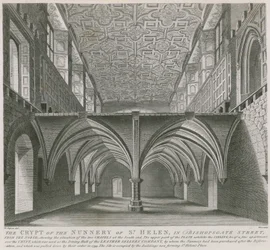 The crypt of the Nunnery of St Helen in Bishopsgate Street, London