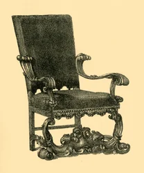 Walnut wood armchair