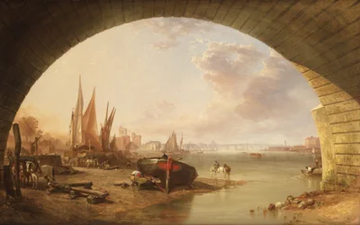 Old Vauxhall Bridge from Under an Arch of Westminster Bridge, c.1845